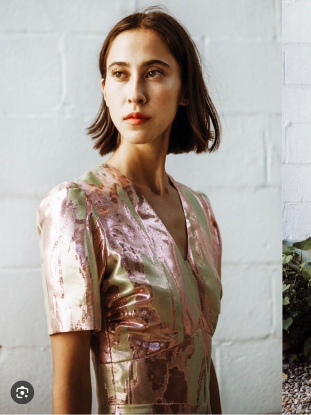 Horses Atelier Rose Gold, puff sleeve dress